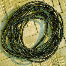 Load image into Gallery viewer, Handmade african waist beads in dark grey brown metallic
