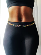 Load image into Gallery viewer, Handmade African waist beads with assorted coloured glass beads to be worn as jewellery around the stomach, belly, waist or hips.
