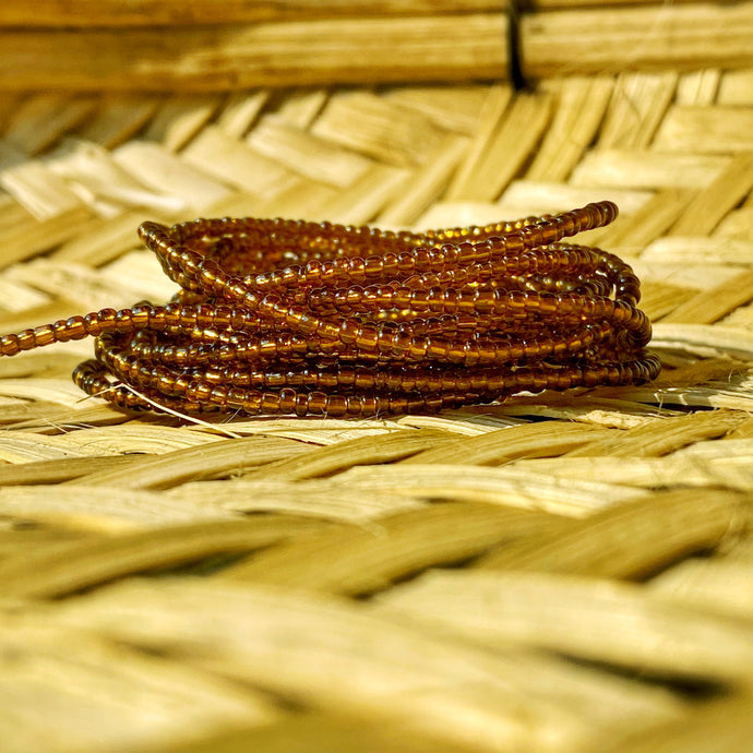 hand made african waist beads brown