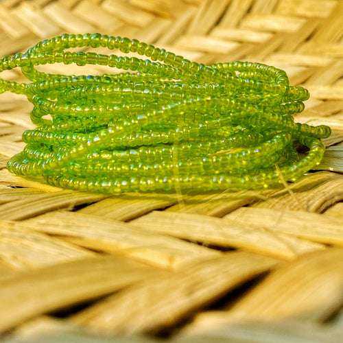 hand made african waist beads lime green
